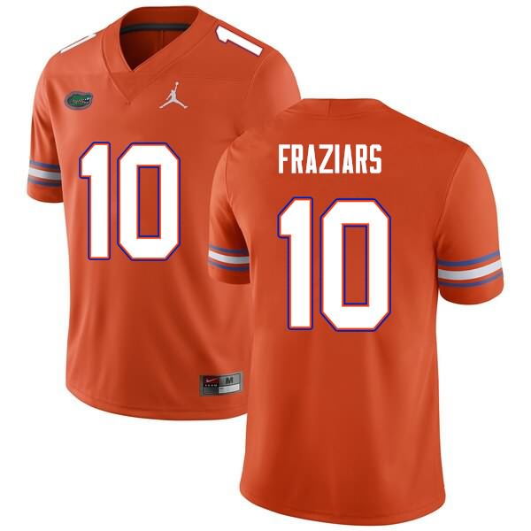 Men's NCAA Florida Gators Ja'Quavion Fraziars #10 Stitched Authentic Nike Orange College Football Jersey ATU8765YC